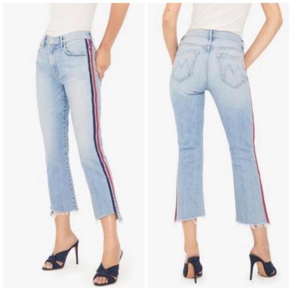 MOTHER Denim - MOTHER Light Blue Jeans with Red Stripe